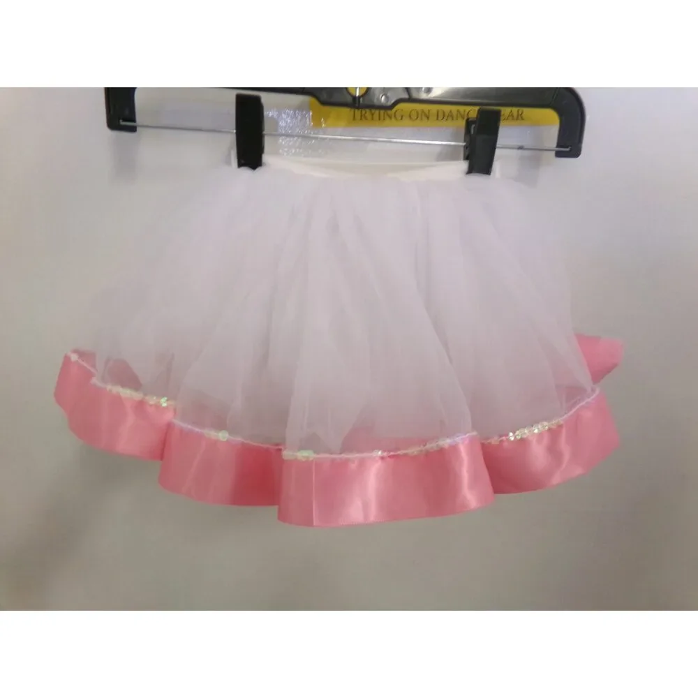 Pre-Owned Dance Costume Gallery Tutu 19333 Small Child White Pink Ballet Tap Dr